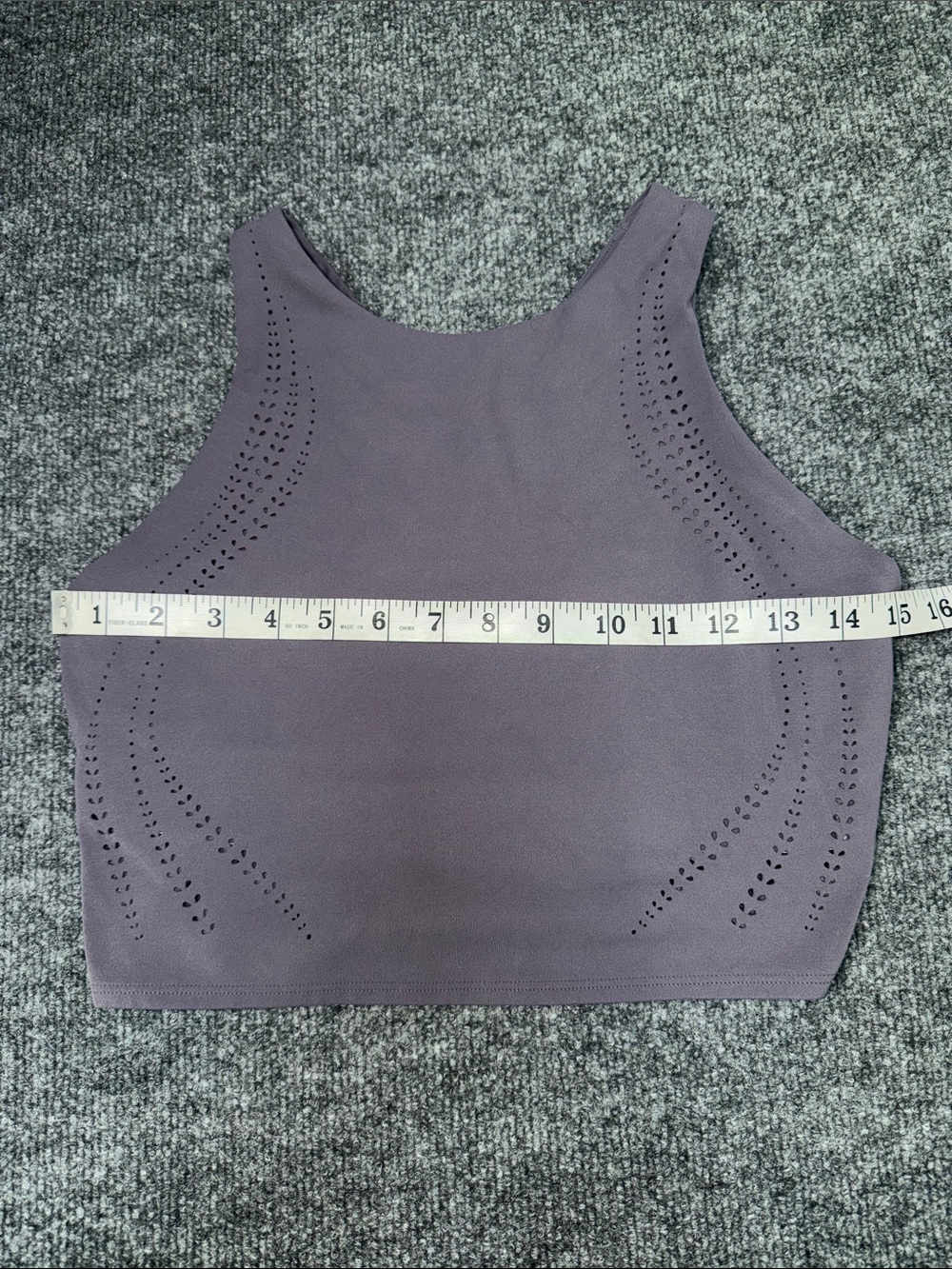 Athleta Mauve Laser-Cut High-Neck Crop Top - Picture 4 of 6